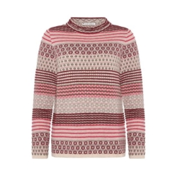 Mansted bluse med rødlige farver