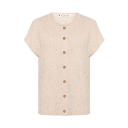 Beige uldvest fra Mansted