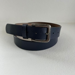 Mørkeblåt klassisk læderbælte