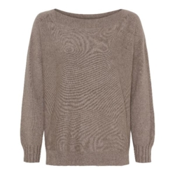 Gråbrun Marta bluse  med bådformet hals