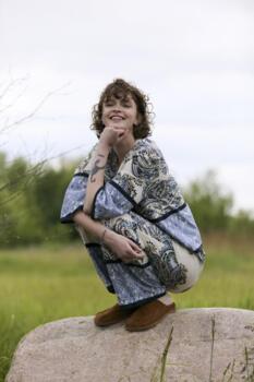 Pulz jeans bukser i blåt print