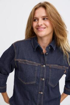 Mørkeblå Pulz jeans jakke