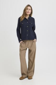 Valnød farvet Pulzjeans hørbukser