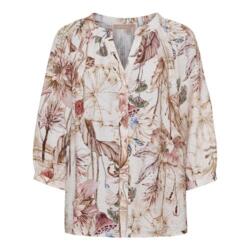 Beige Marta skjortebluse med print
