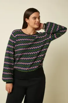 King Louie bluse med zigzag mønster