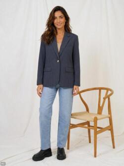 Blå nålestribet Marta blazer