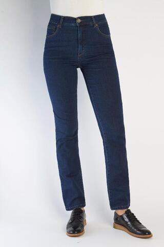 Blå jeans med høj talje og vidde ben