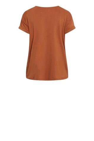 Cognac farvet T-shirt fra Luxzuz
