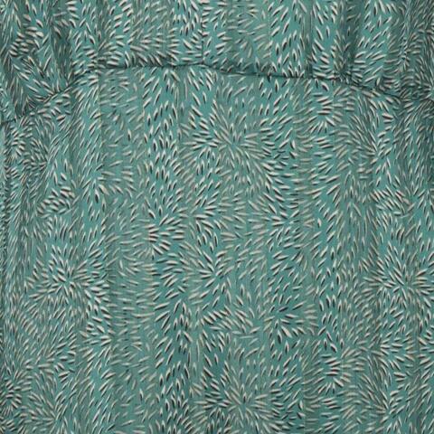 Turkisgrøn kjole med print