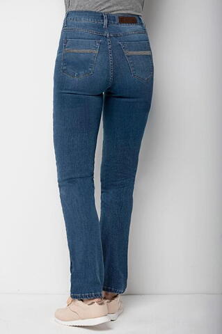 Mørkeblå jeans med ekstra høj talje