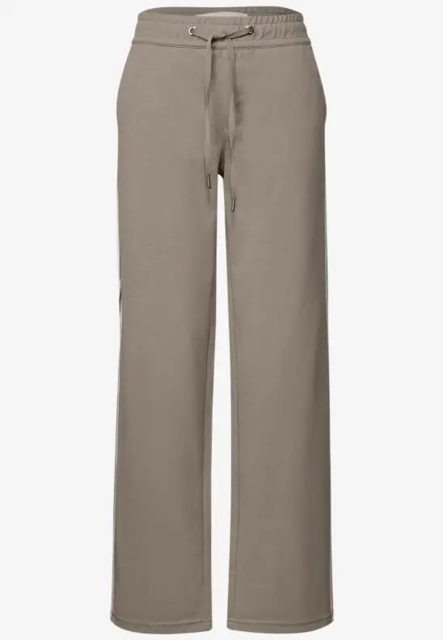 Sandfarvede jerseybukser med gallon