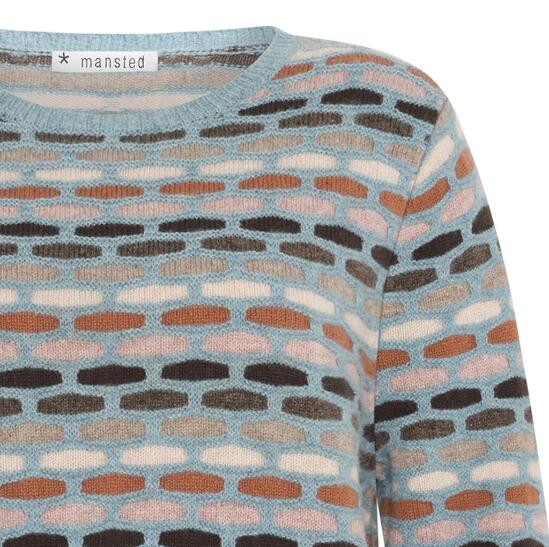 Mønstret uldbluse fra Mansted
