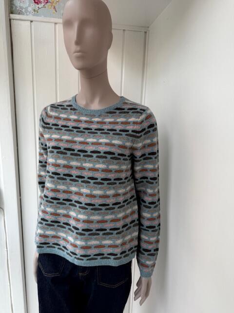 Mønstret uldbluse fra Mansted