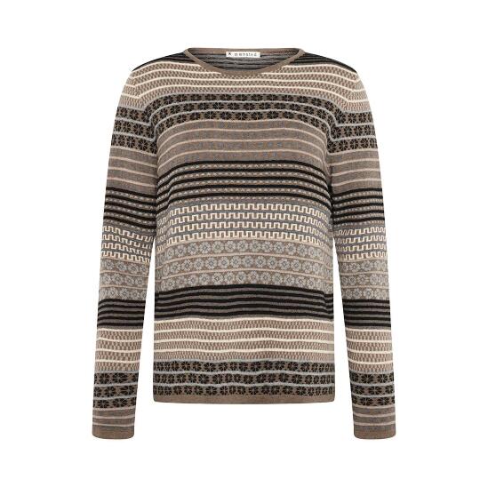 Mansted uldbluse i  grå nuancer