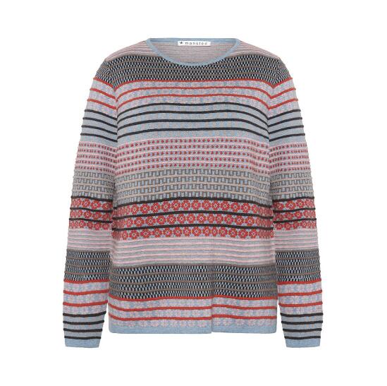 Mansted uldbluse med mønster