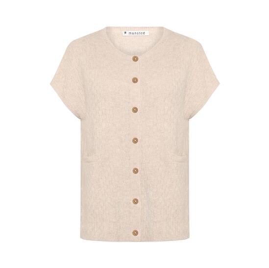 Beige uldvest fra Mansted