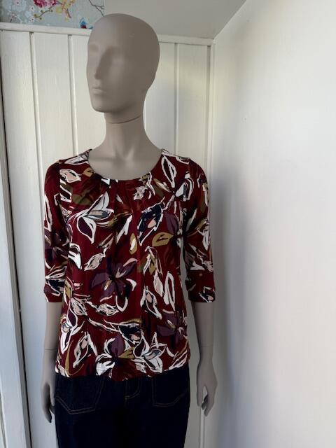 Bordeaux  Mongul bluse med print