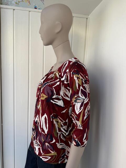 Bordeaux  Mongul bluse med print
