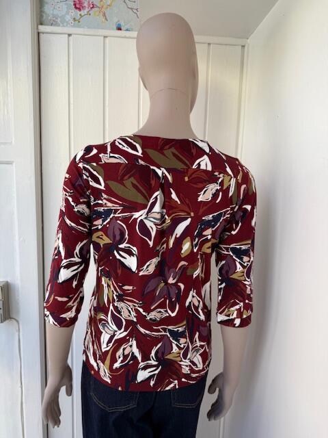 Bordeaux  Mongul bluse med print