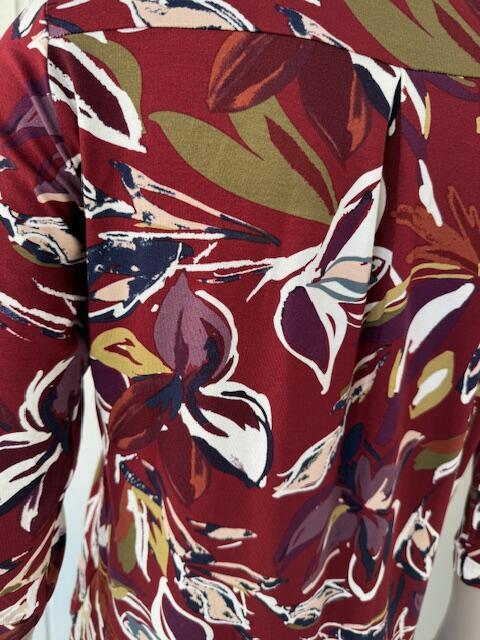 Bordeaux  Mongul bluse med print