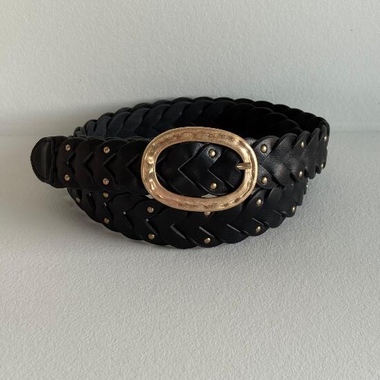 Flettet sort bælte fra Threee M