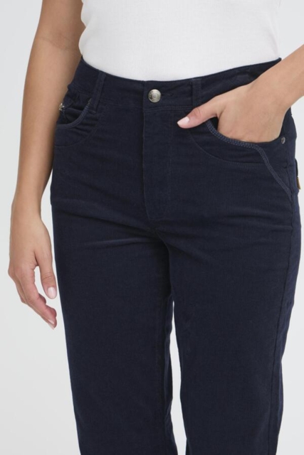 Mørkeblå Pulz jeans i babyfløjl