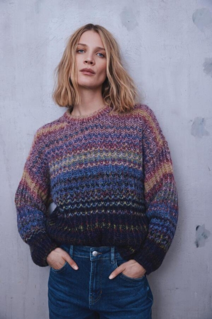 Multifarvet sweater fra Pulz jeans