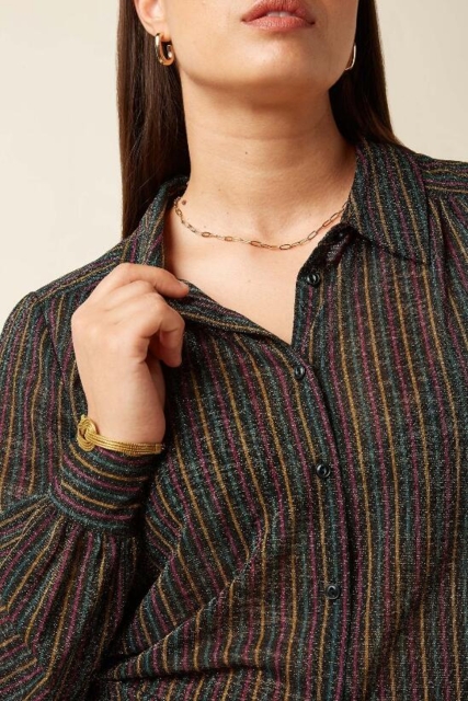 Stribet King Louie skjorte med glimmer