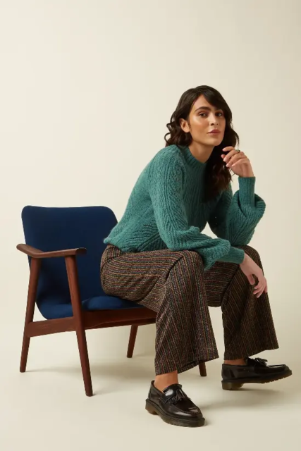 Stribet King Louie bukser med glimmer