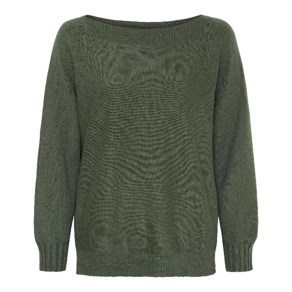 Grøn Marta  bluse med bådformet hals