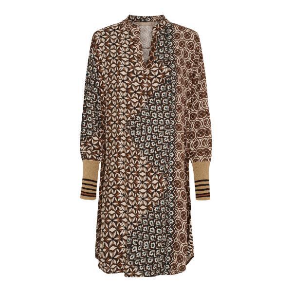 Marta kjole med brunt print