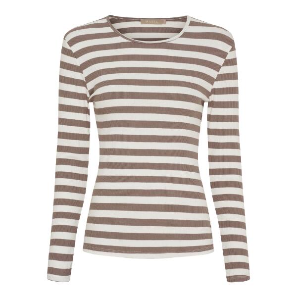 Gråbrun/råhvid stribet Marta T-shirt