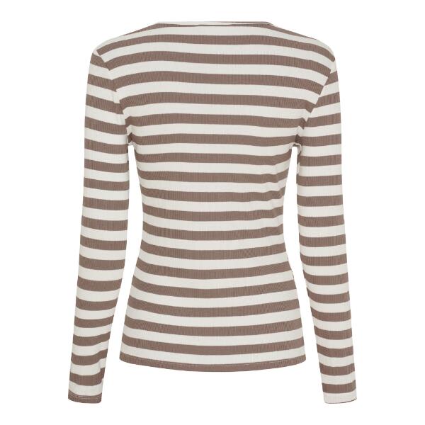 Gråbrun/råhvid stribet Marta T-shirt