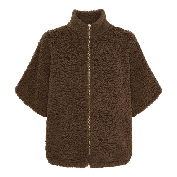 Kortærmet bouclé jakke/vest