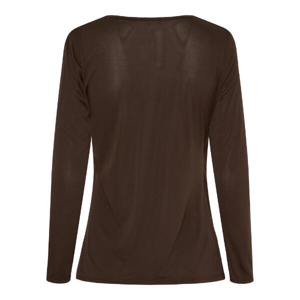 Brun slå-om bluse fra Marta