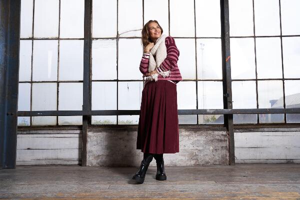 Bordeaux Marta  fløjlsnederdel