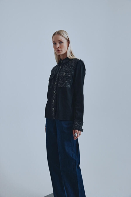 Sort Pulz jeans skjorte