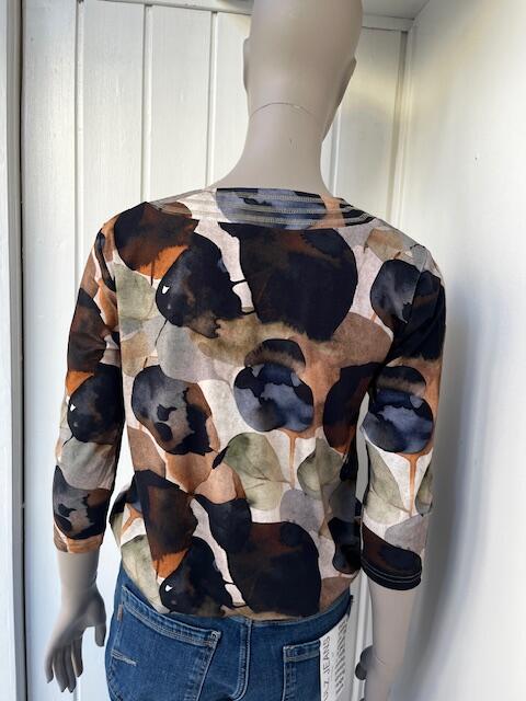 Bluse med elastisk kant i gyldne farver