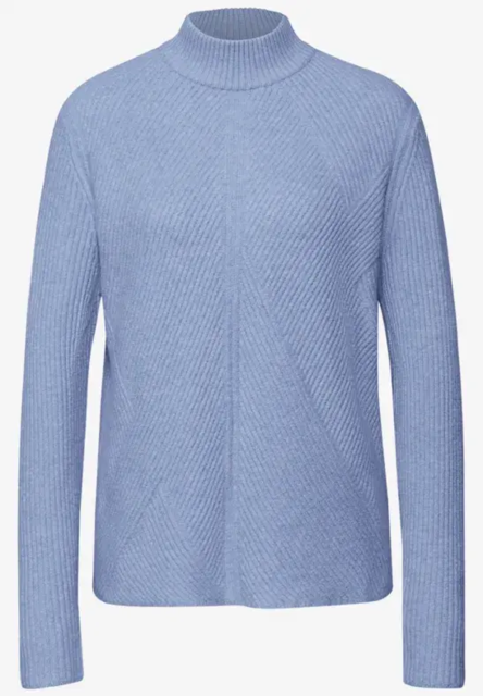 Lyseblå Street One strikbluse