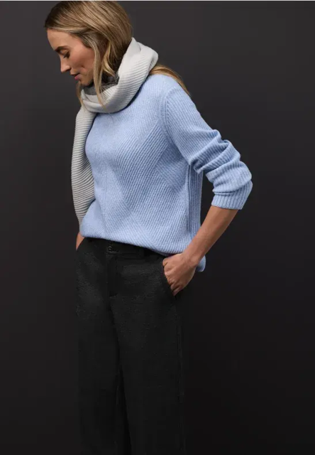 Lyseblå Street One strikbluse