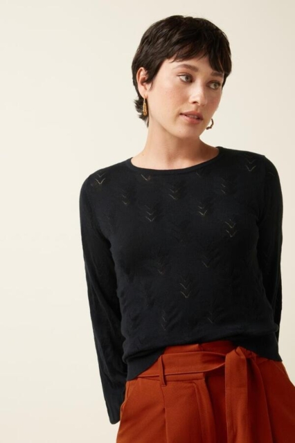 Sort King Louie bomuldsbluse