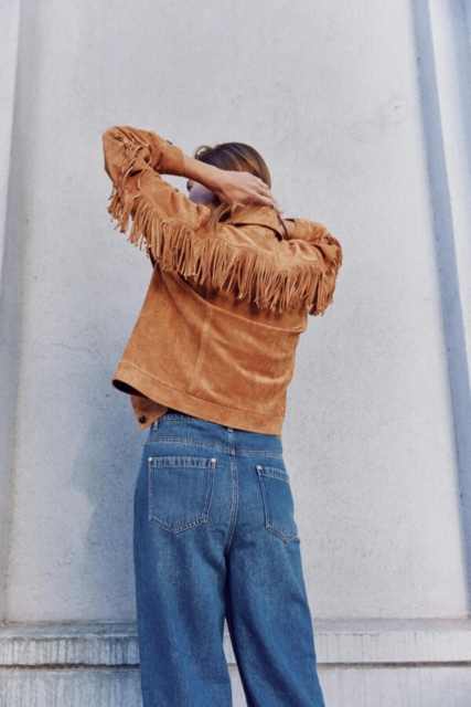 Mellemblå Pulzjeans med vidde