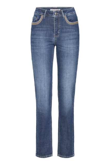 Mellemblå Pulzjeans med lige-op-og-ned ben