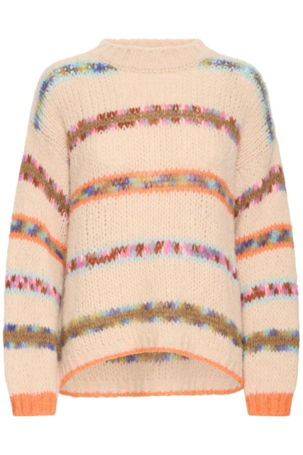 Rosa pullover med farver