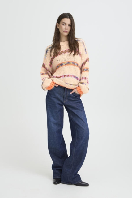 Rosa pullover med farver