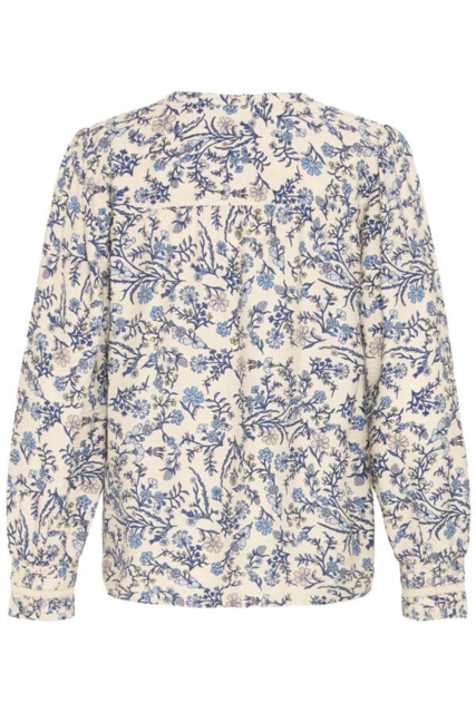 Skjortebluse med blåt print