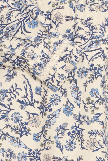 Skjortebluse med blåt print
