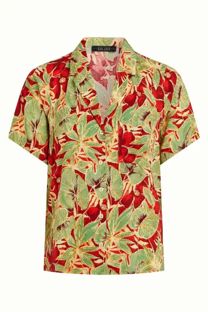 King Louie skjortebluse med tropisk print