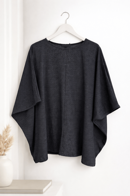 Sort bluse/ poncho fra Mongul