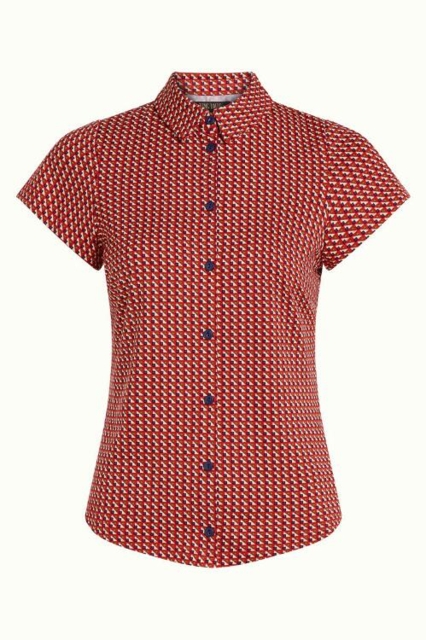 King Louie skjorte med rødt print